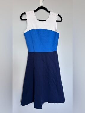 Lands’ End Colorblock Dress – Blue/Navy/White – Size 6